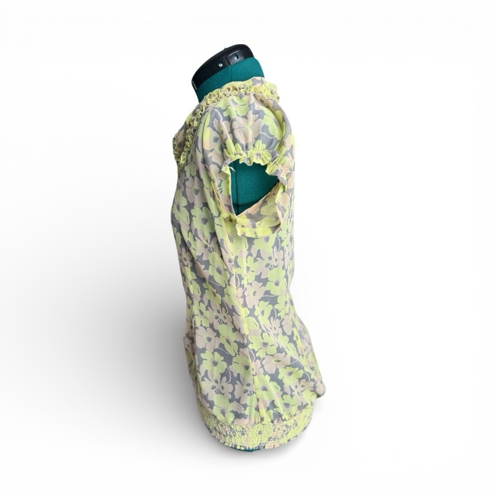 Fossil Yellow and Green Floral Blouse - Picture 9 of 12